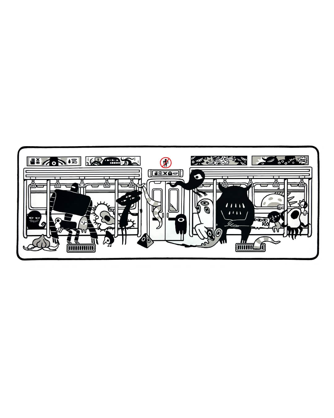 Desk Mat: Monster Subway (900 x 400 mm)