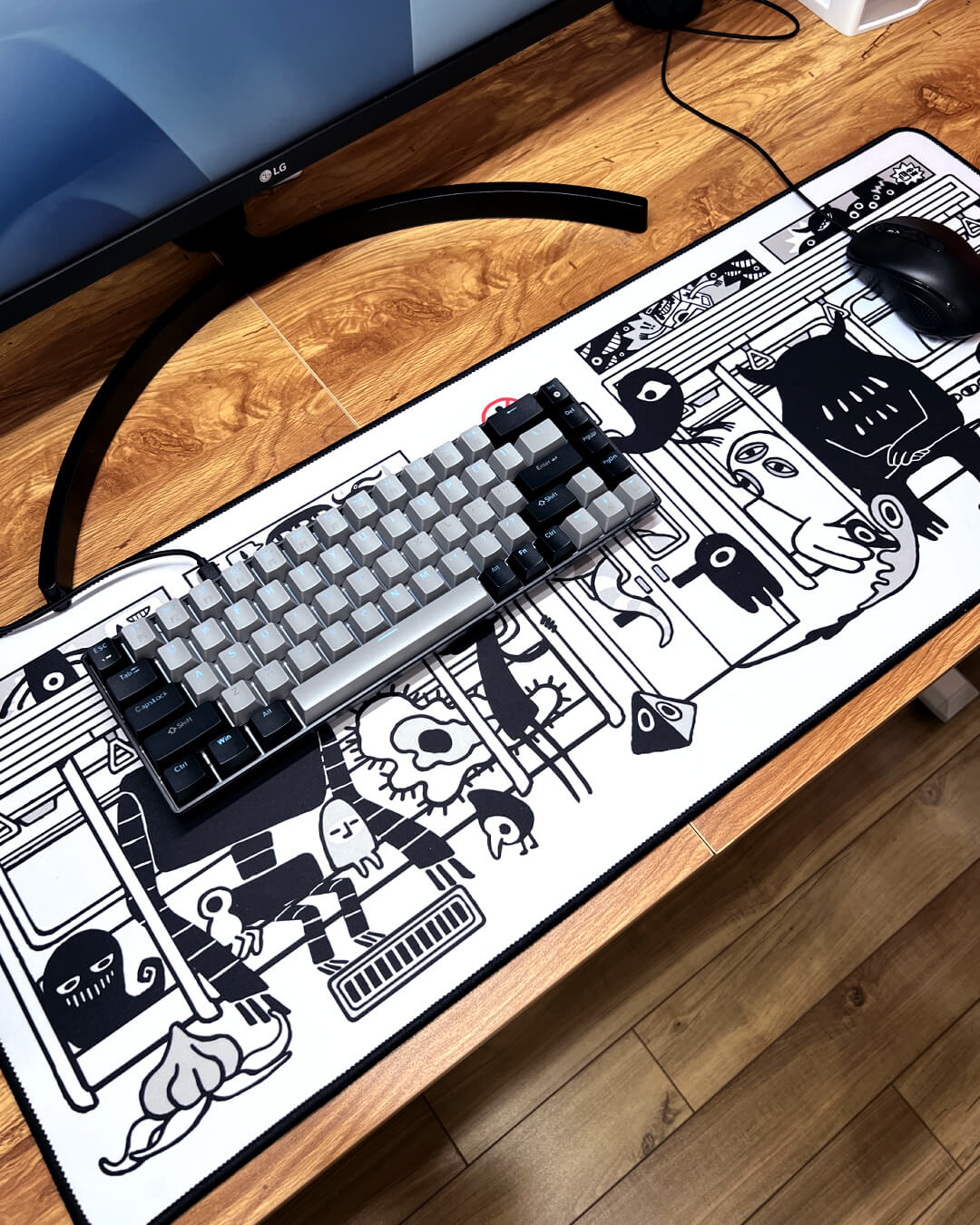 Desk Mat: Monster Subway (800 x 300 mm)