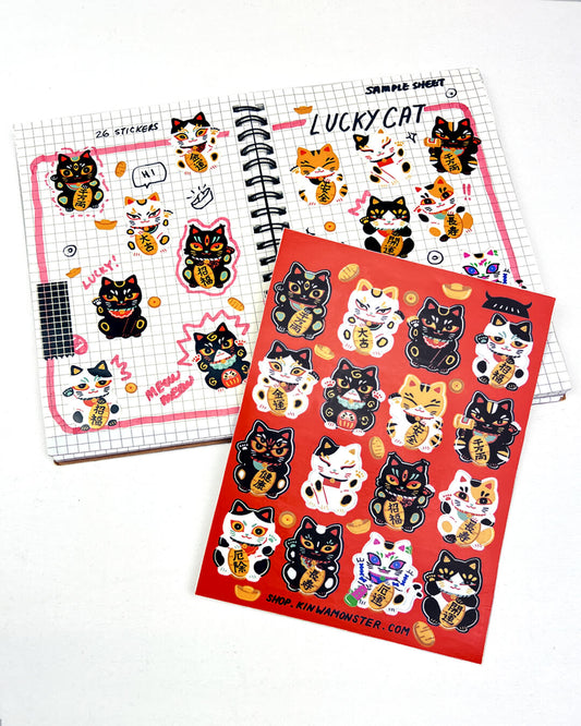 Sticker Sheet: Lucky Cat